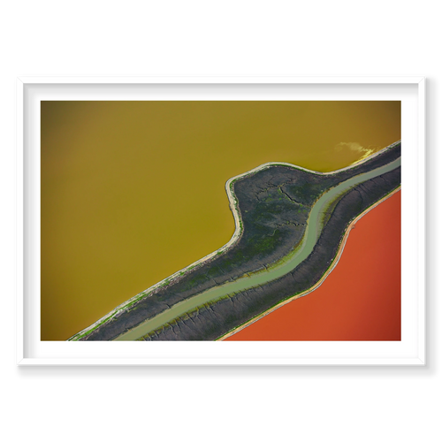 Block Colours, San Francisco Bay, Horizontal Print, white Victorian Ash frame