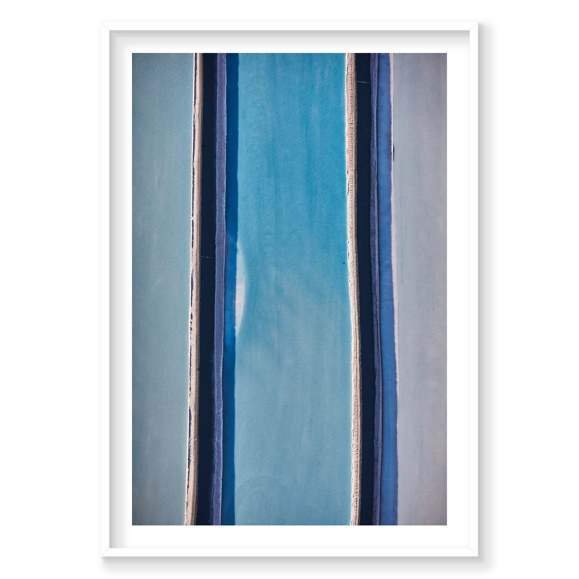 Blue Dye, Moab, Portrait Print, white Victorian Ash frame