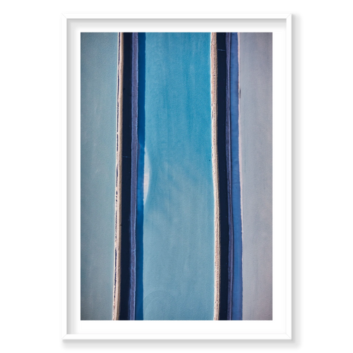 Blue Dye, Moab, Portrait Print, white Victorian Ash frame