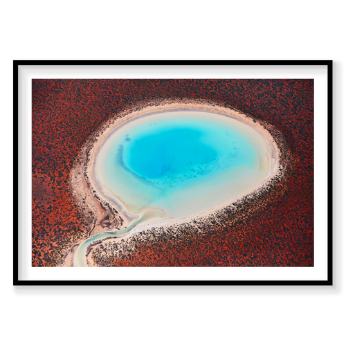 Blue Lagoon, Shark Bay, Horizontal Print, black Victorian Ash frame