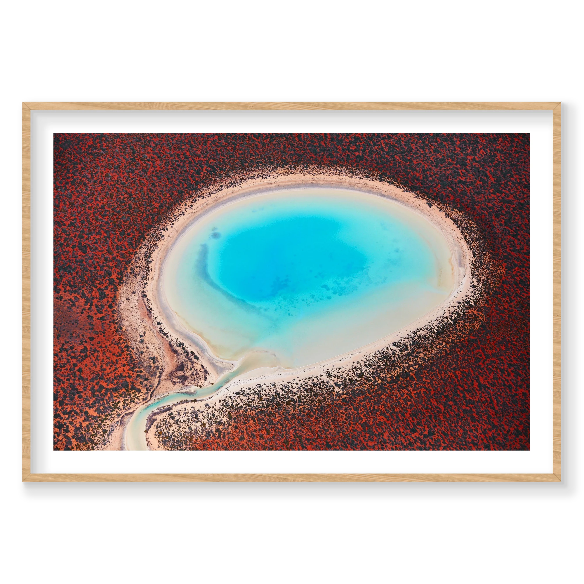 Blue Lagoon, Shark Bay, Horizontal Print, natural Victorian Ash frame