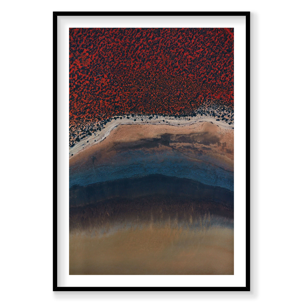 Blue Sand, Shark Bay, Vertical Print, black Victorian Ash frame