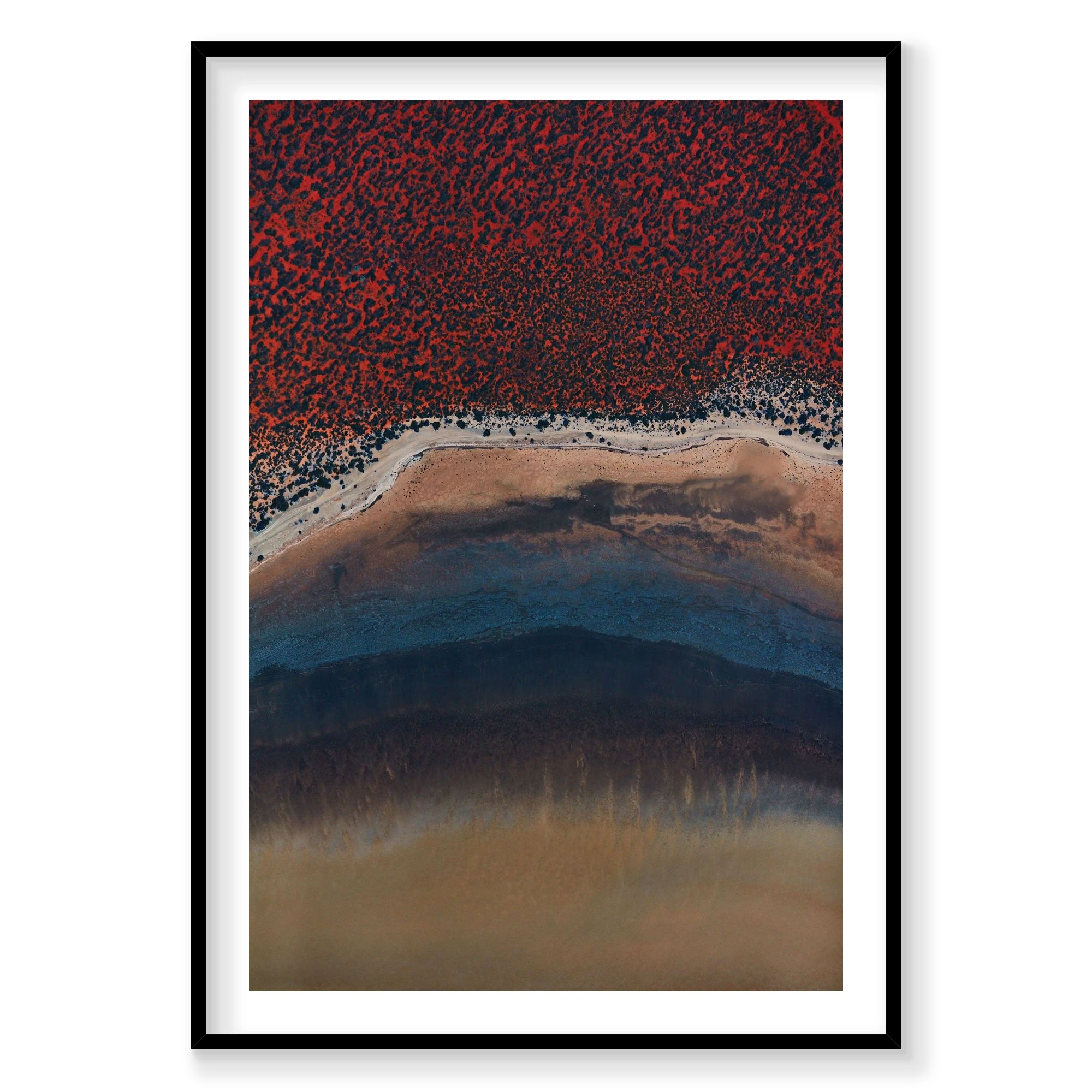 Blue Sand, Shark Bay, Vertical Print, black Victorian Ash frame