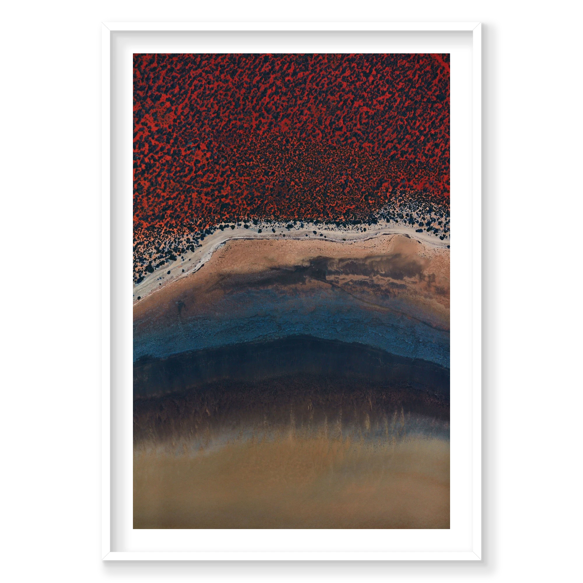 Blue Sand, Shark Bay, Vertical Print, white Victorian Ash frame