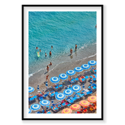 Blue Umbrellas Positano, Italy, Vertical Print