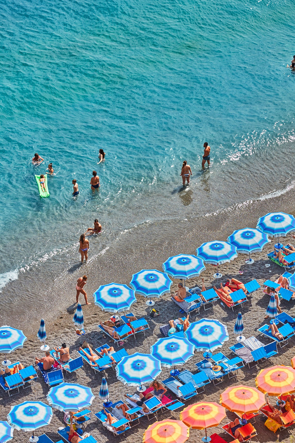 Blue Umbrellas Positano, Italy, Vertical Print - source print