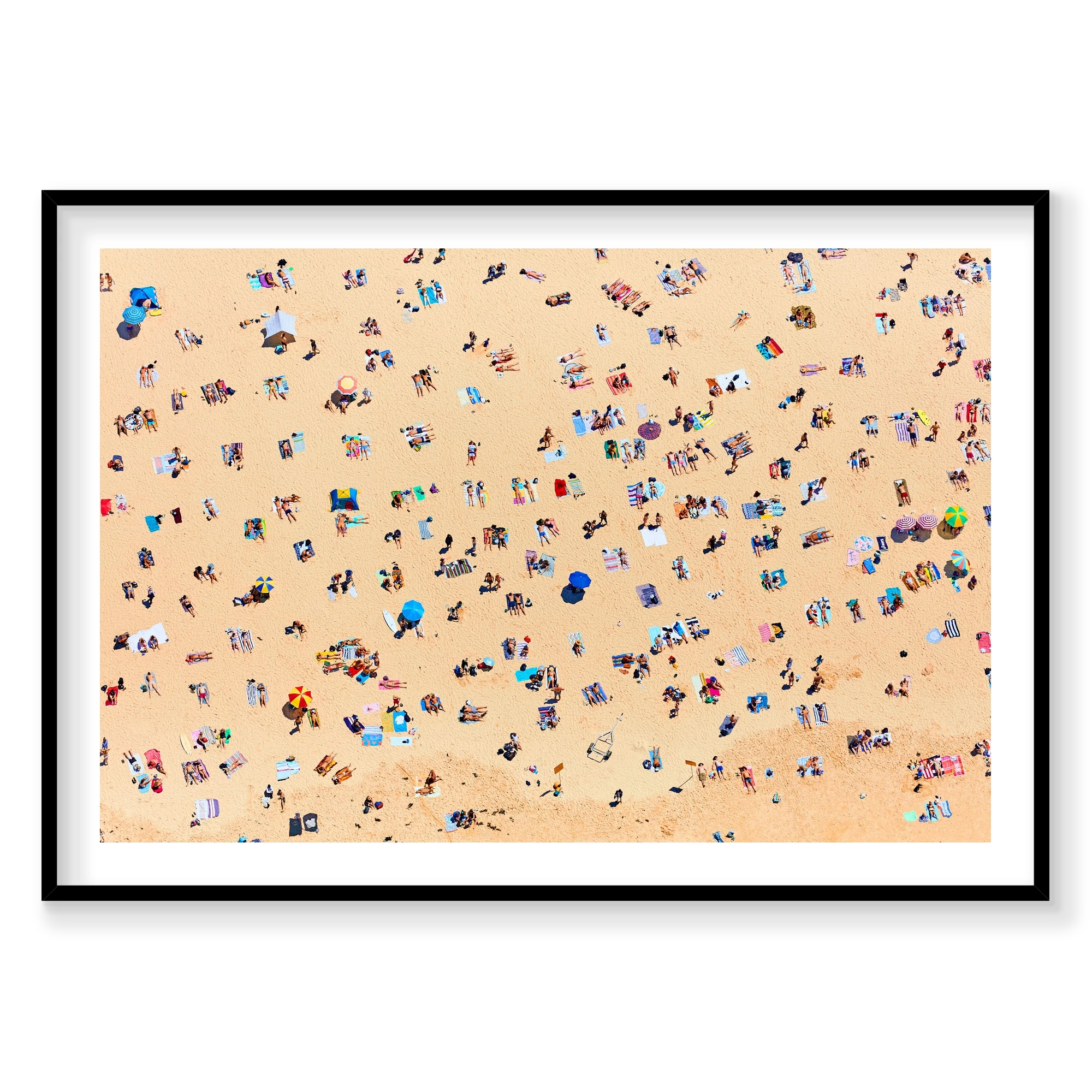 Bondi Beach Sunbathers, Horizontal Print, black Victorian Ash frame