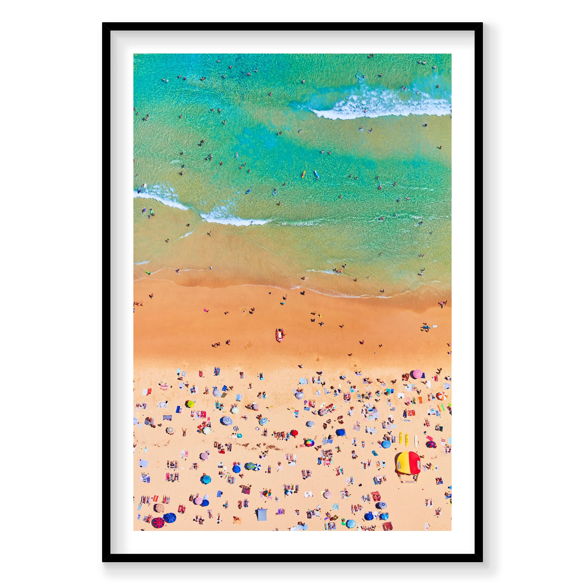 Bondi Beach, Vertical Print, black Victorian Ash frame