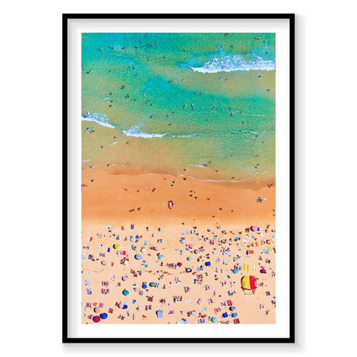 Bondi Beach, Vertical Print, black Victorian Ash frame