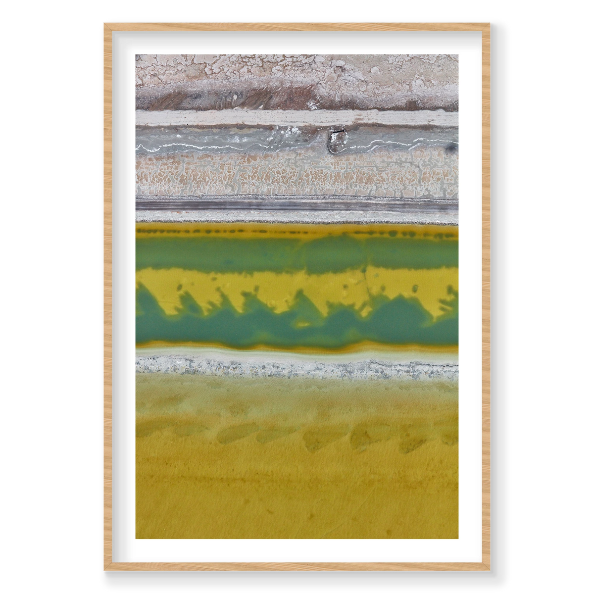 Brine, Great Salt Lake, Portrait Print, natural Victorian Ash frame