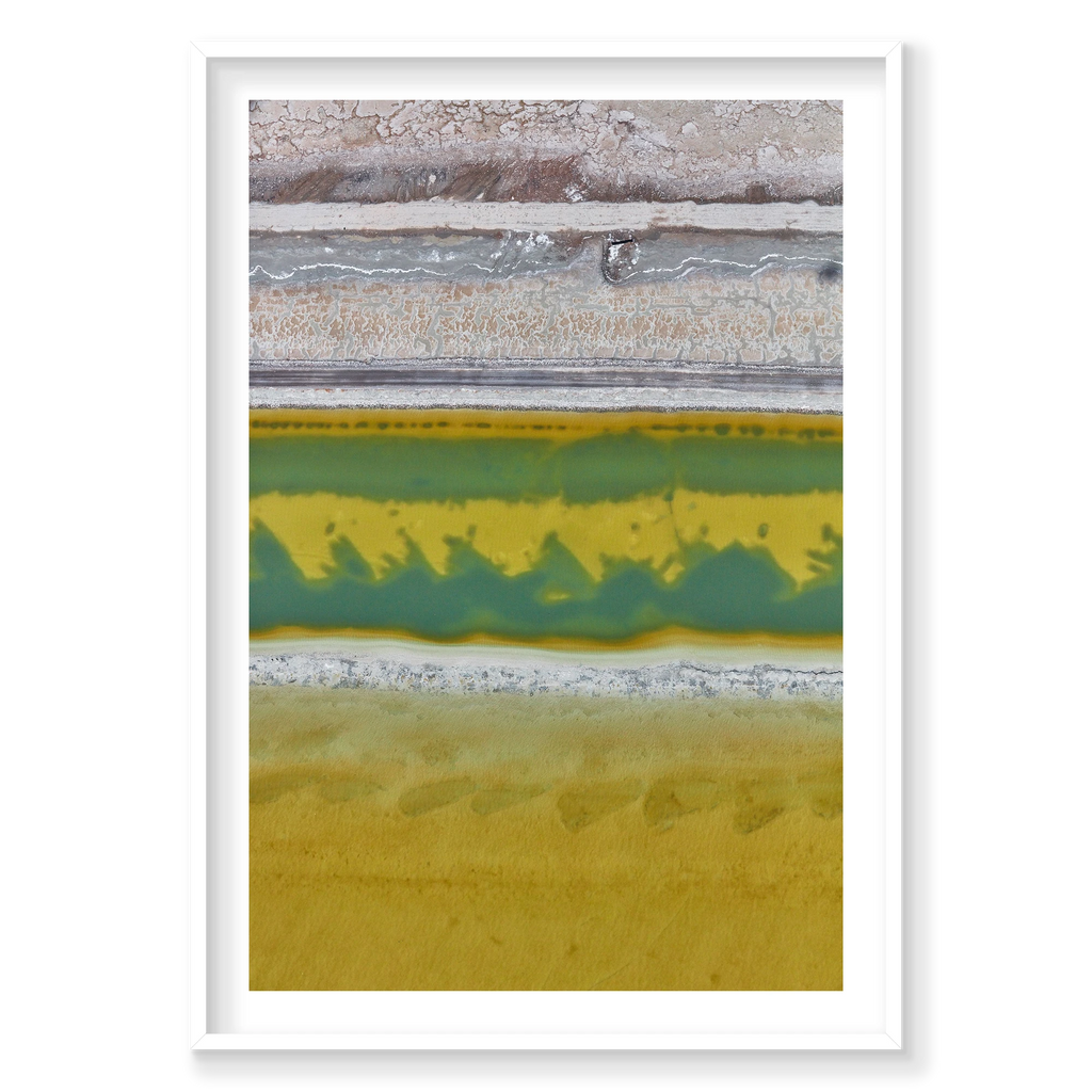 Brine, Great Salt Lake, Portrait Print, white Victorian Ash frame