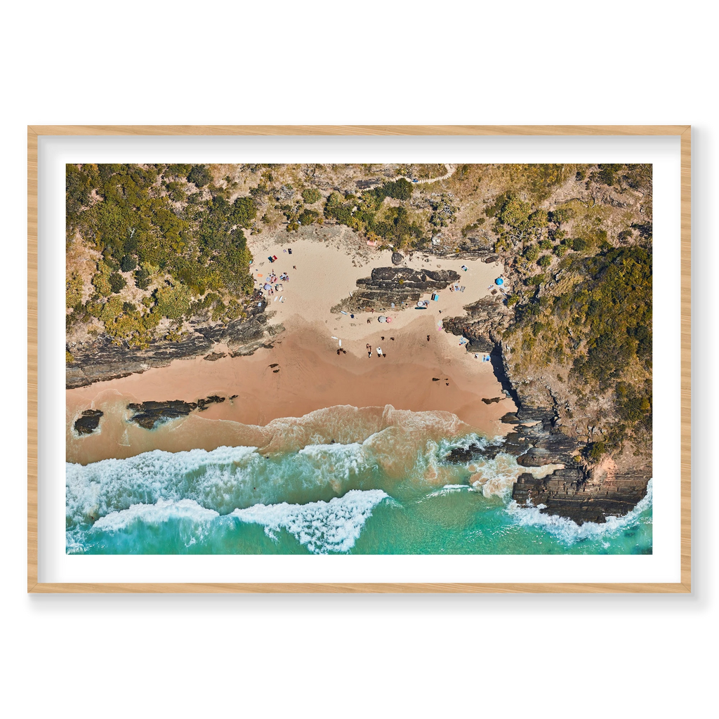 Oar Beach, Byron Bay, Horizontal Print, natural Victorian Ash frame