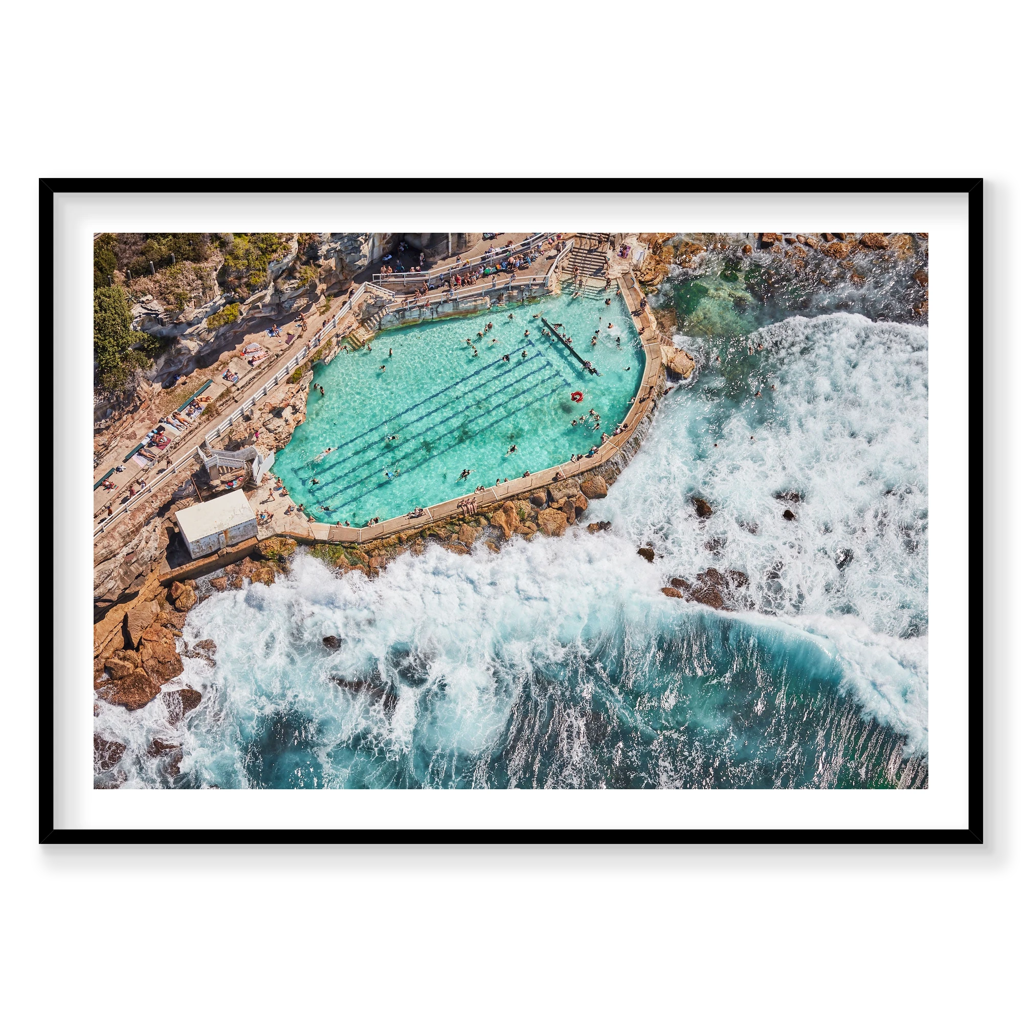 Bronte Baths, Horizontal Print, black Victorian Ash frame