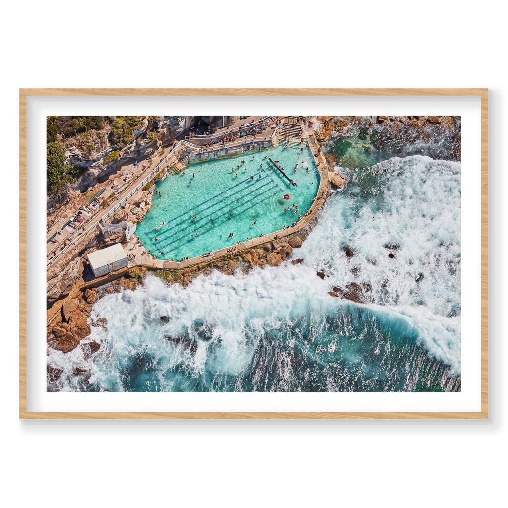 Bronte Baths, Horizontal Print, natural Victorian Ash frame