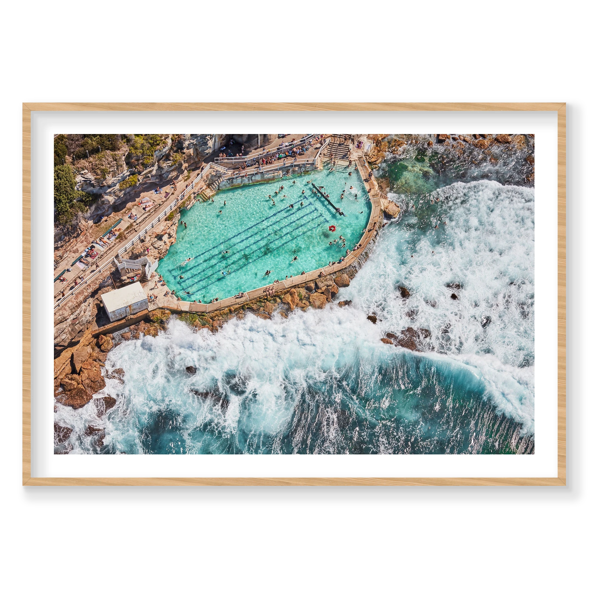 Bronte Baths, Horizontal Print, natural Victorian Ash frame