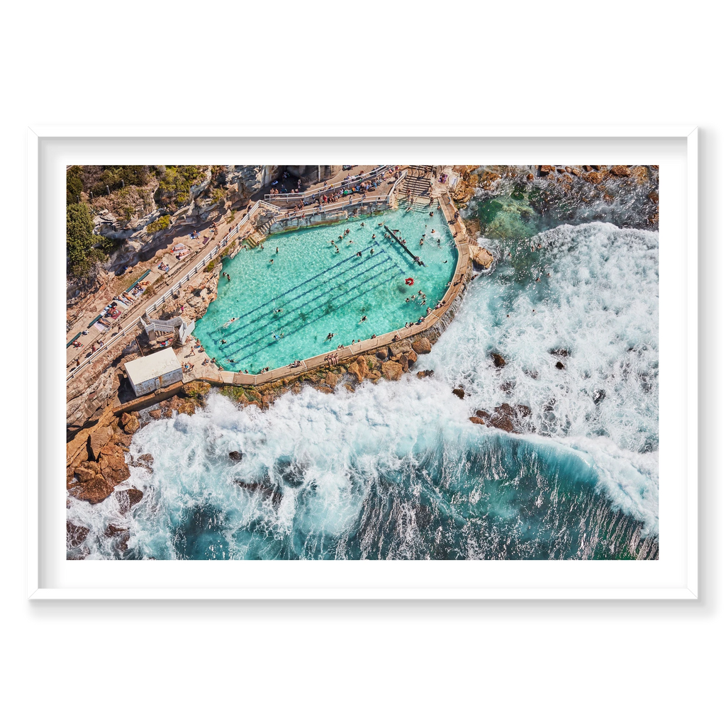 Bronte Baths, Horizontal Print, white Victorian Ash frame