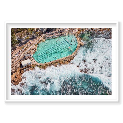 Bronte Baths, Horizontal Print, white Victorian Ash frame