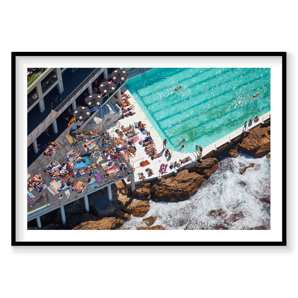 Icebergs Sunbathers, Horizontal Print, black Victorian Ash frame