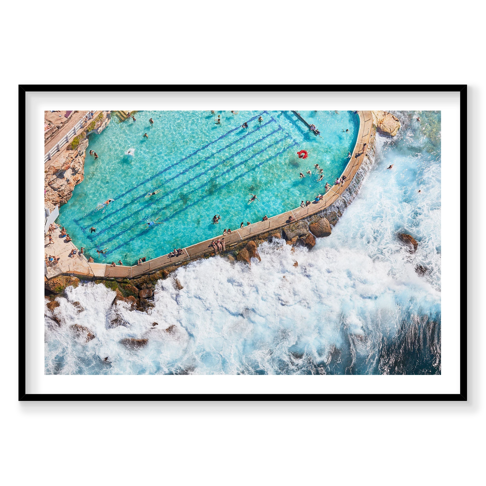 Bronte Baths Ocean Wave, Horizontal Print, black Victorian Ash frame