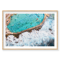 Bronte Baths Ocean Wave, Horizontal Print, natural Victorian Ash frame