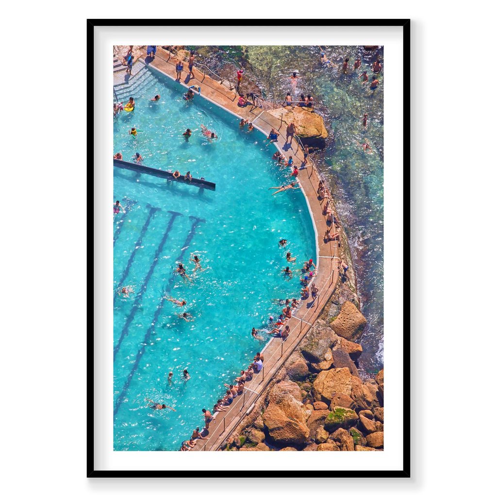 Bronte Baths, Vertical Print, black Victorian Ash frame