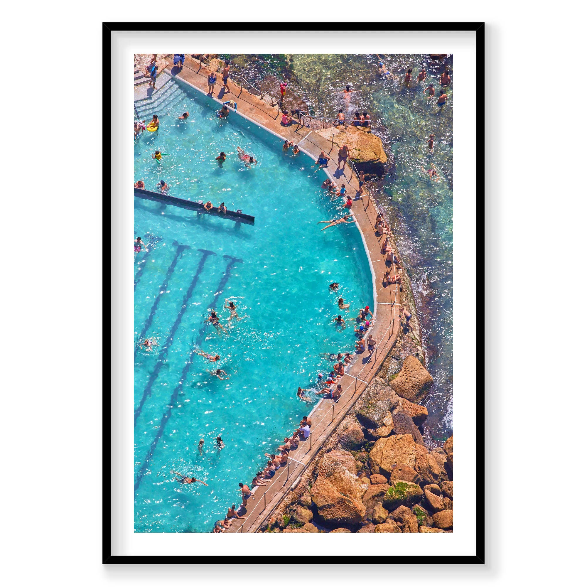 Bronte Baths, Vertical Print, black Victorian Ash frame