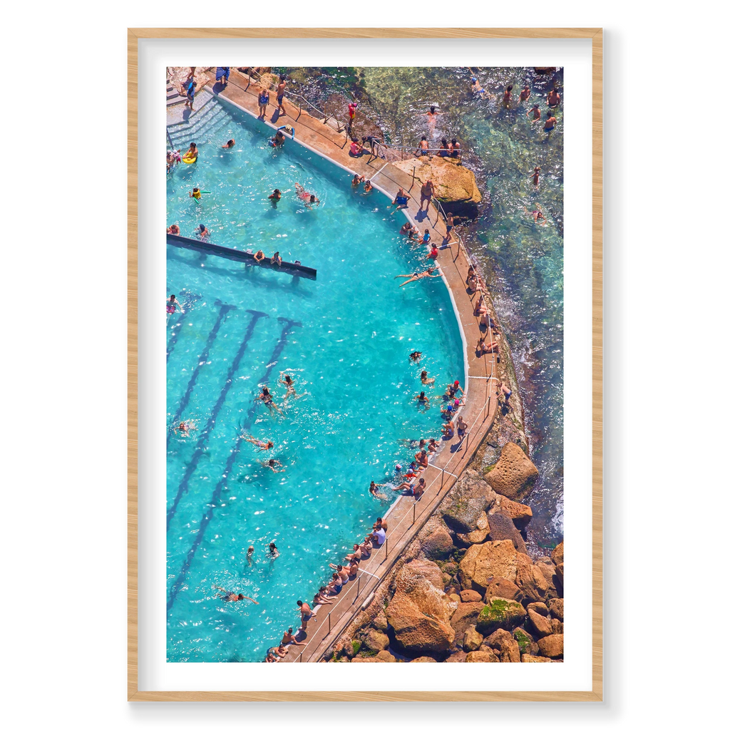 Bronte Baths, Vertical Print, natural Victorian Ash frame