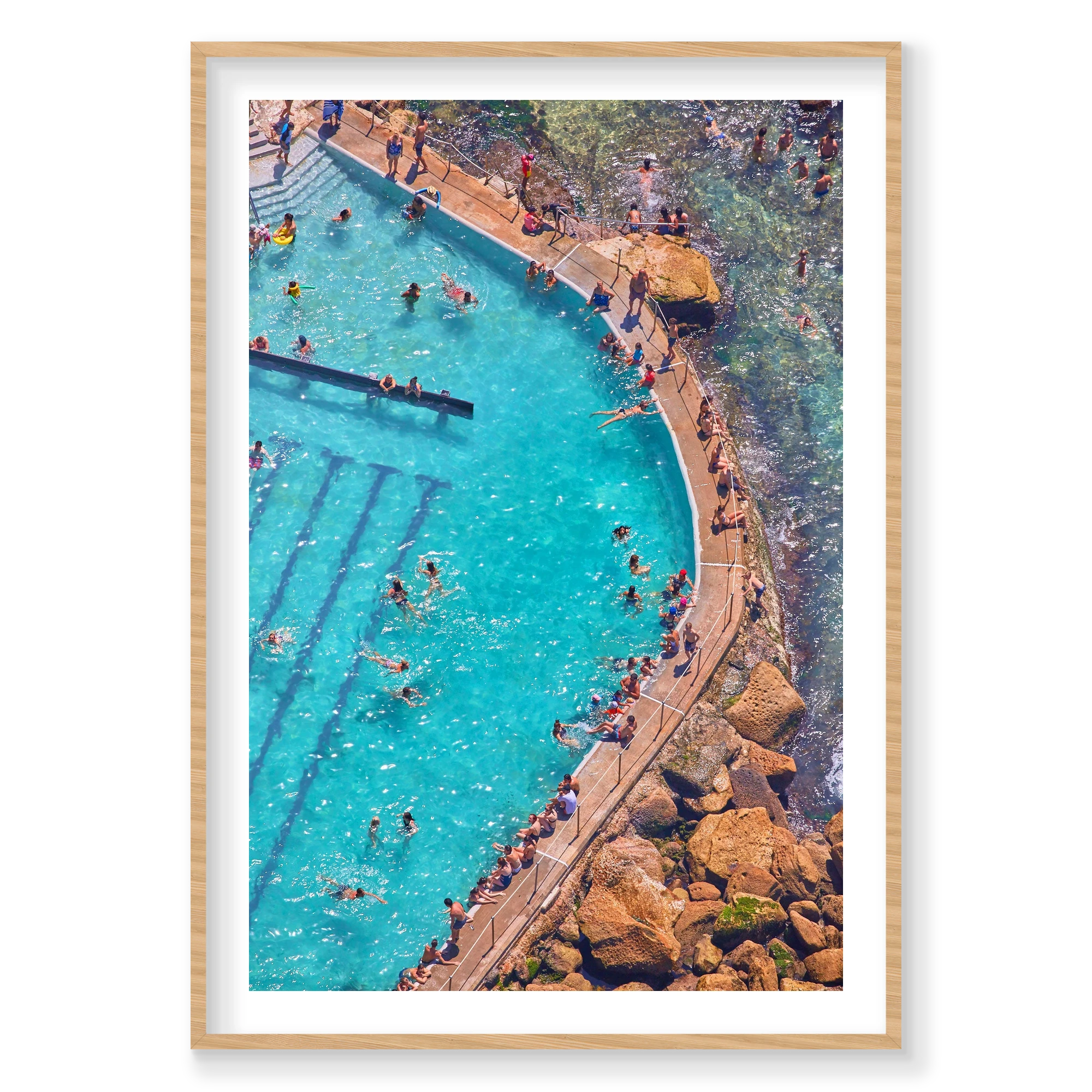 Bronte Baths, Vertical Print, natural Victorian Ash frame
