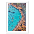 Bronte Baths, Vertical Print, white Victorian Ash frame