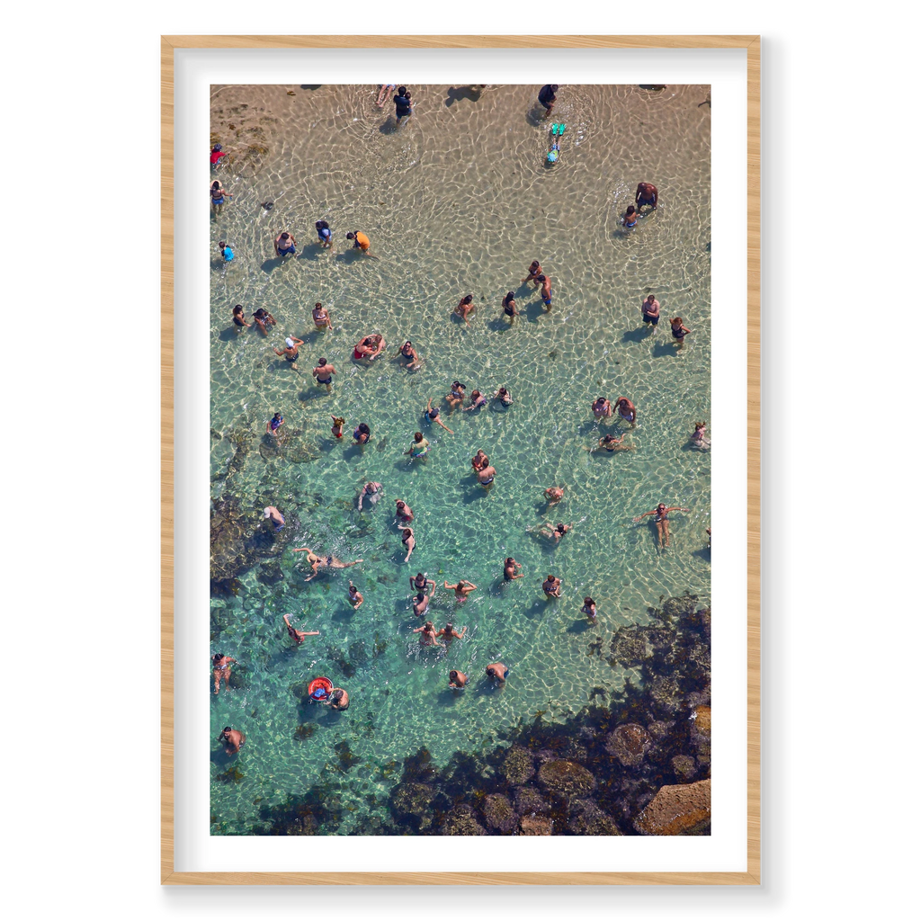Bronte Beach, Vertical Print, natural Victorian Ash frame