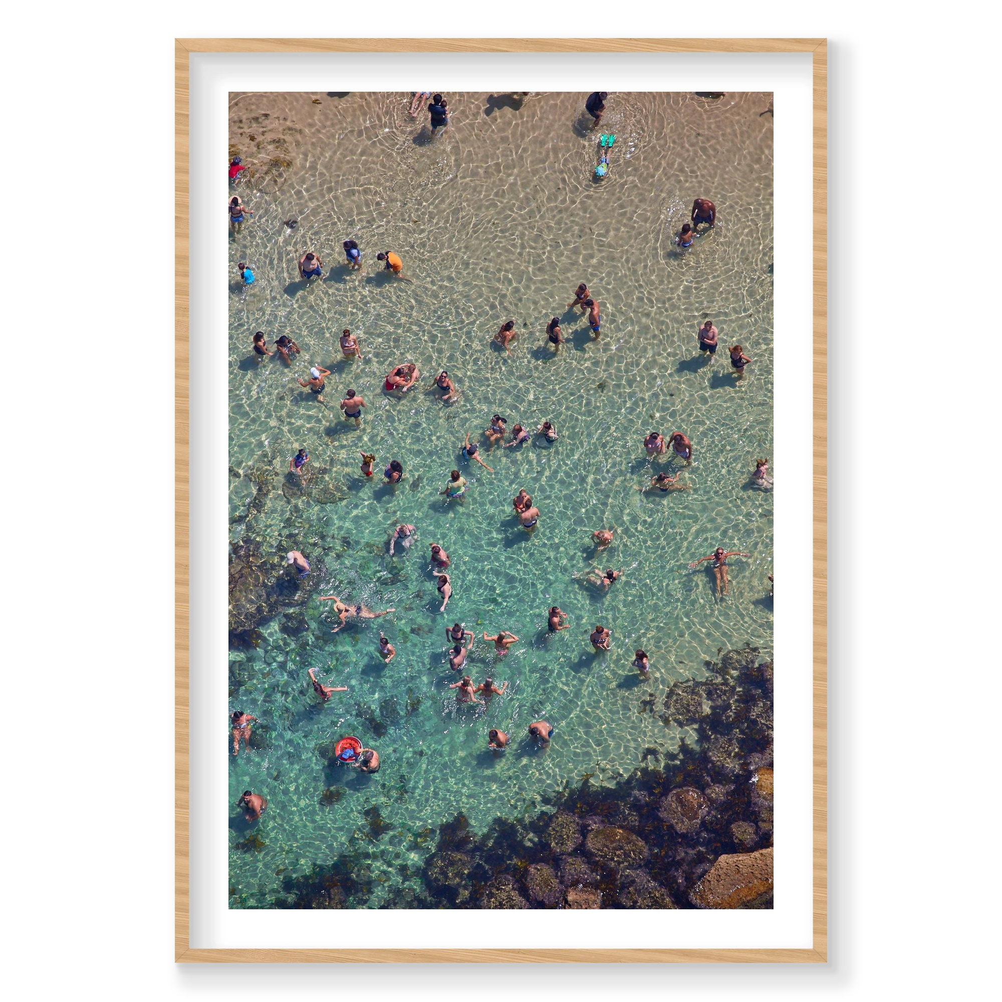 Bronte Beach, Vertical Print, natural Victorian Ash frame