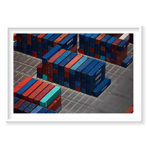 Building Blocks, Botany Bay, Horizontal Print, white Victorian Ash frame