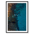 Cabbage Tree Bay Snorkelers, Vertical Print, black Victorian Ash frame