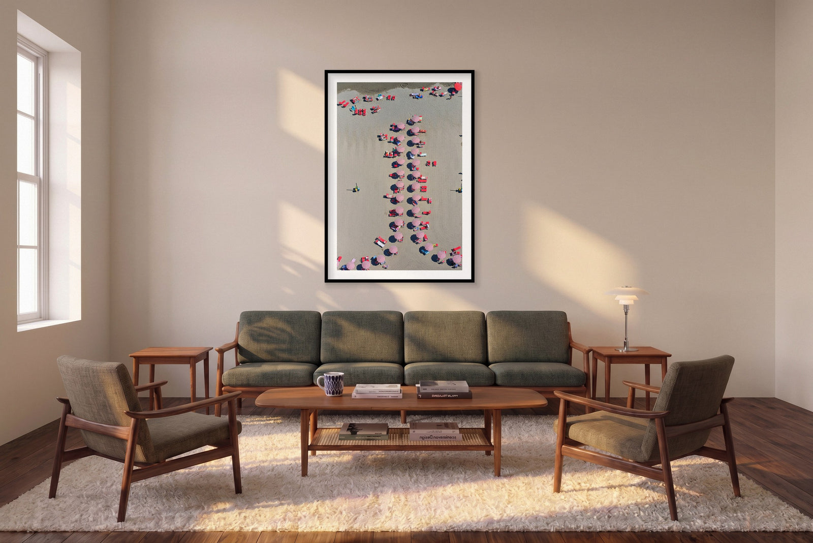 Candy Canes, Italy, Vertical Print shown framed in a living room