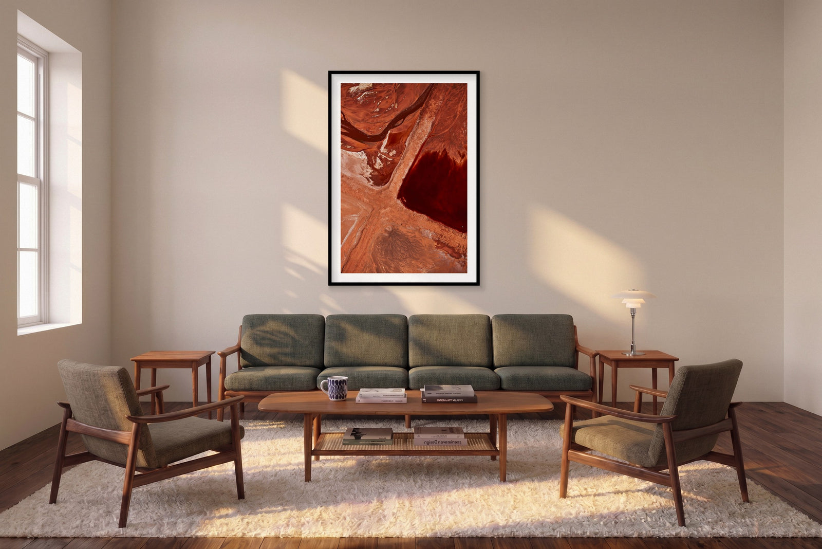 Caustic, Western Australia, Vertical Print shown framed in a living room