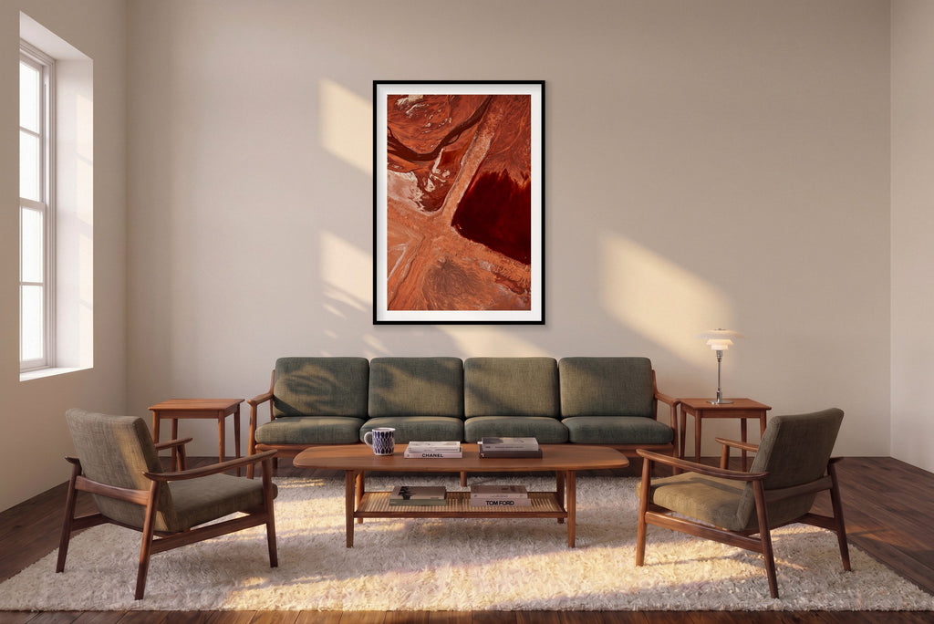 Caustic, Western Australia, Vertical Print shown framed in a living room