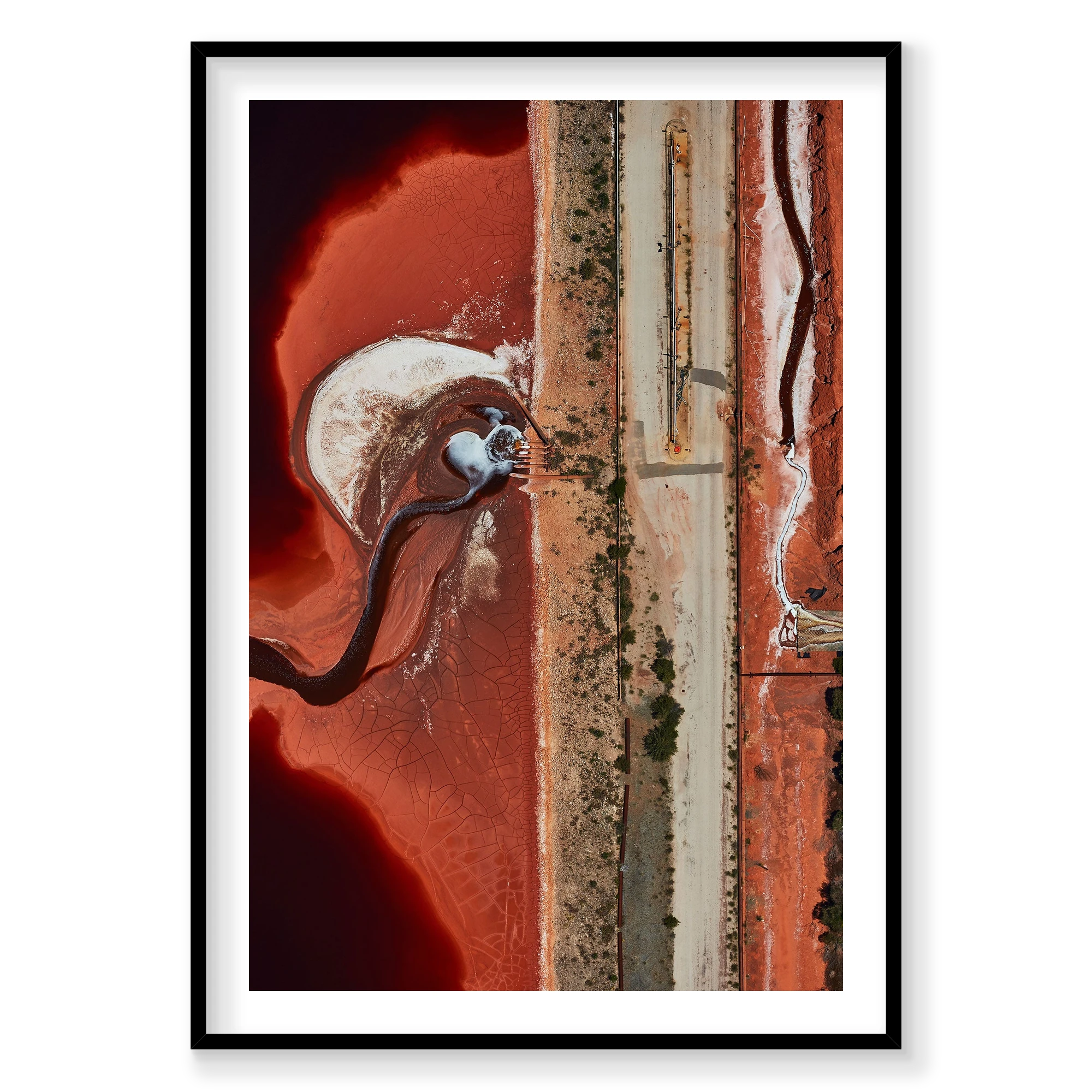 Chemical Spill, Western Australia, Vertical Print, black Victorian Ash frame
