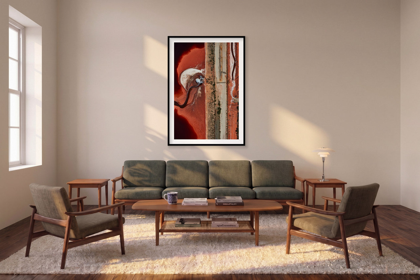 Chemical Spill, Western Australia, Vertical Print shown framed in a living room