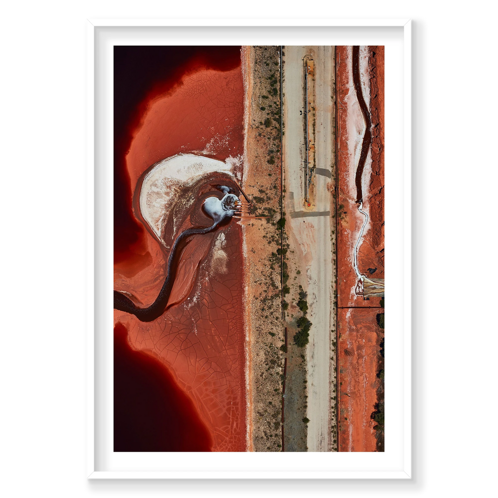 Chemical Spill, Western Australia, Vertical Print, white Victorian Ash frame