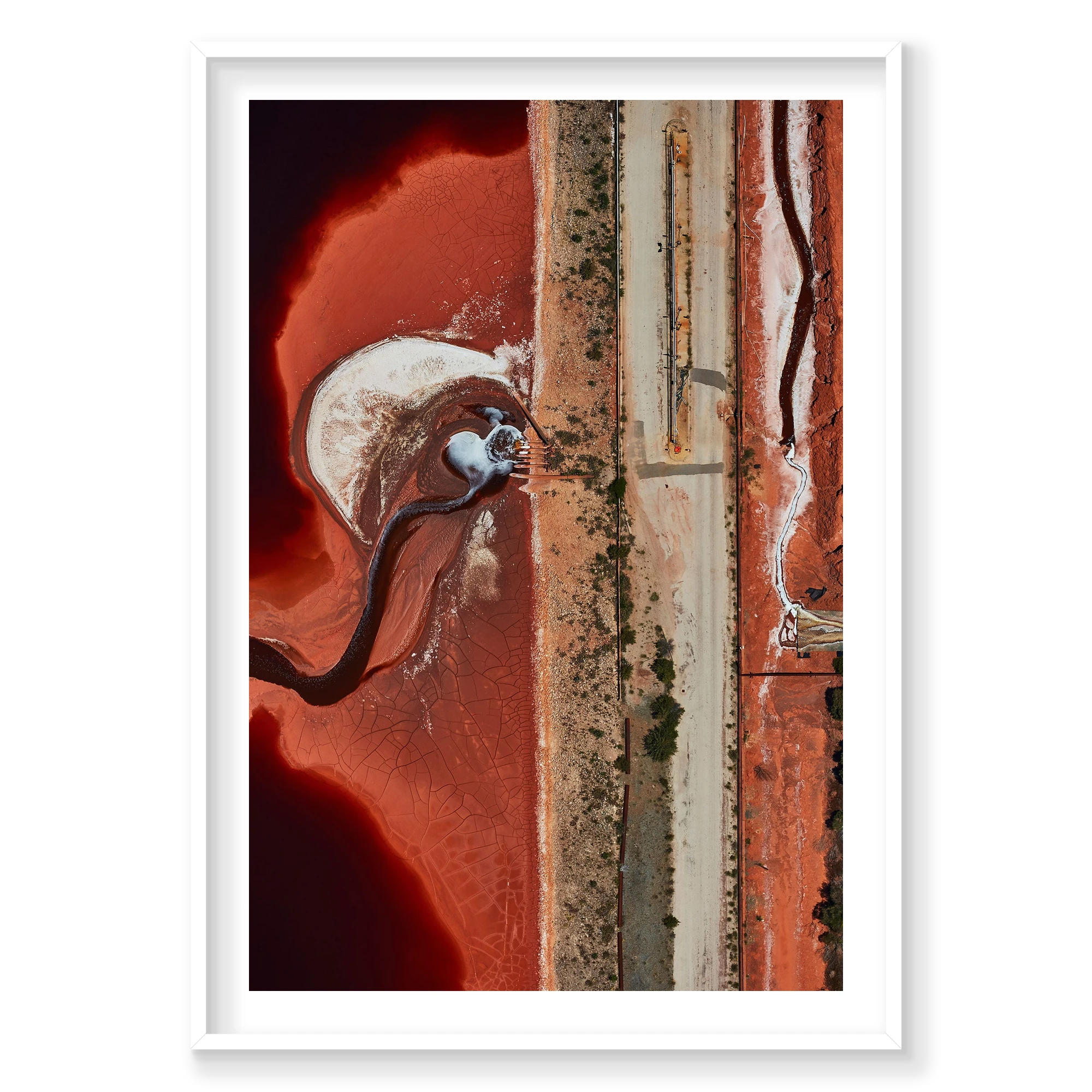 Chemical Spill, Western Australia, Vertical Print, white Victorian Ash frame