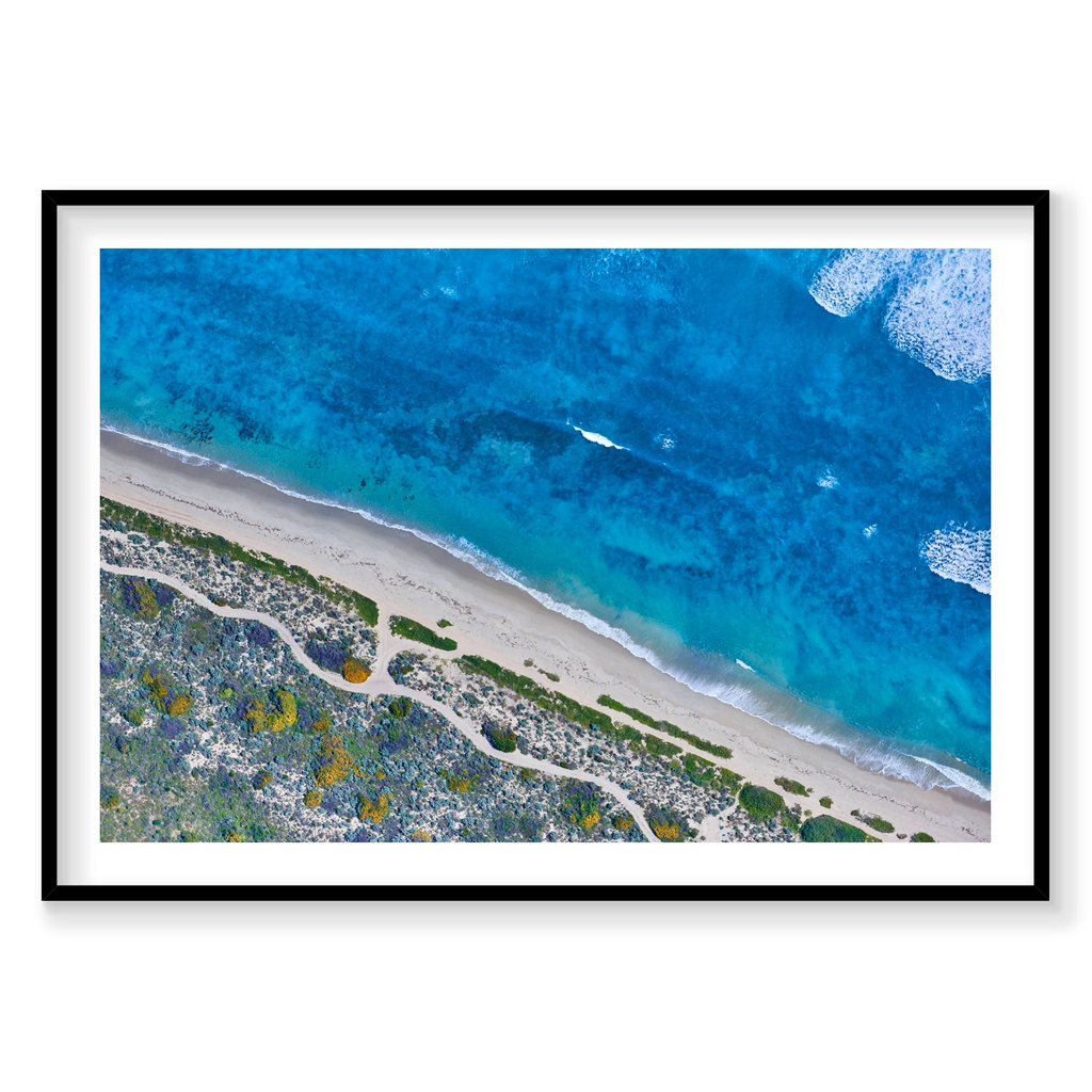 Clear Blue, Kalbarri, Horizontal Print, black Victorian Ash frame