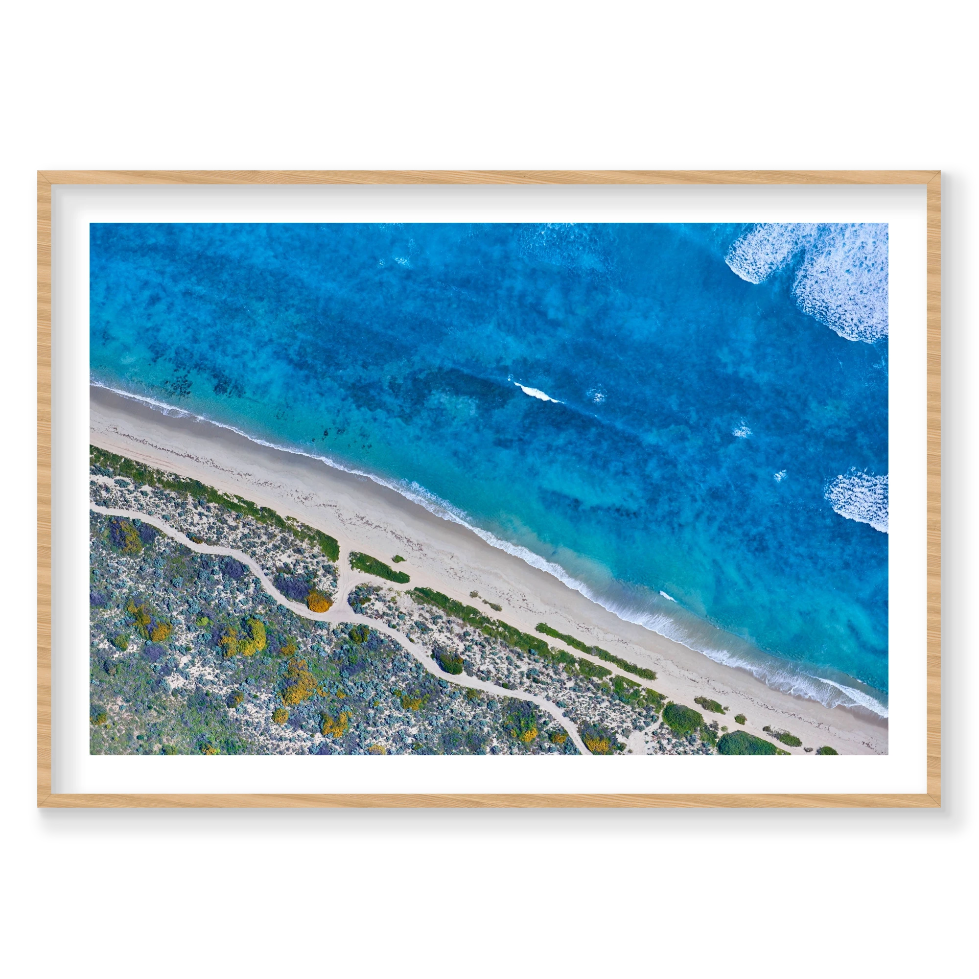 Clear Blue, Kalbarri, Horizontal Print, natural Victorian Ash frame
