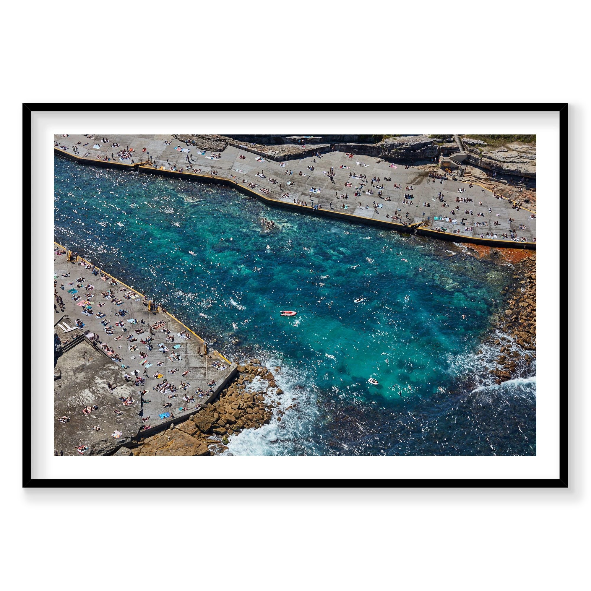 Clovelly Bay, Horizontal Print, black Victorian Ash frame