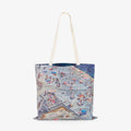 Aerial view of Clovelly Beach crowded with sunbathers and swimmers, canvas tote bag by Remy Gerega