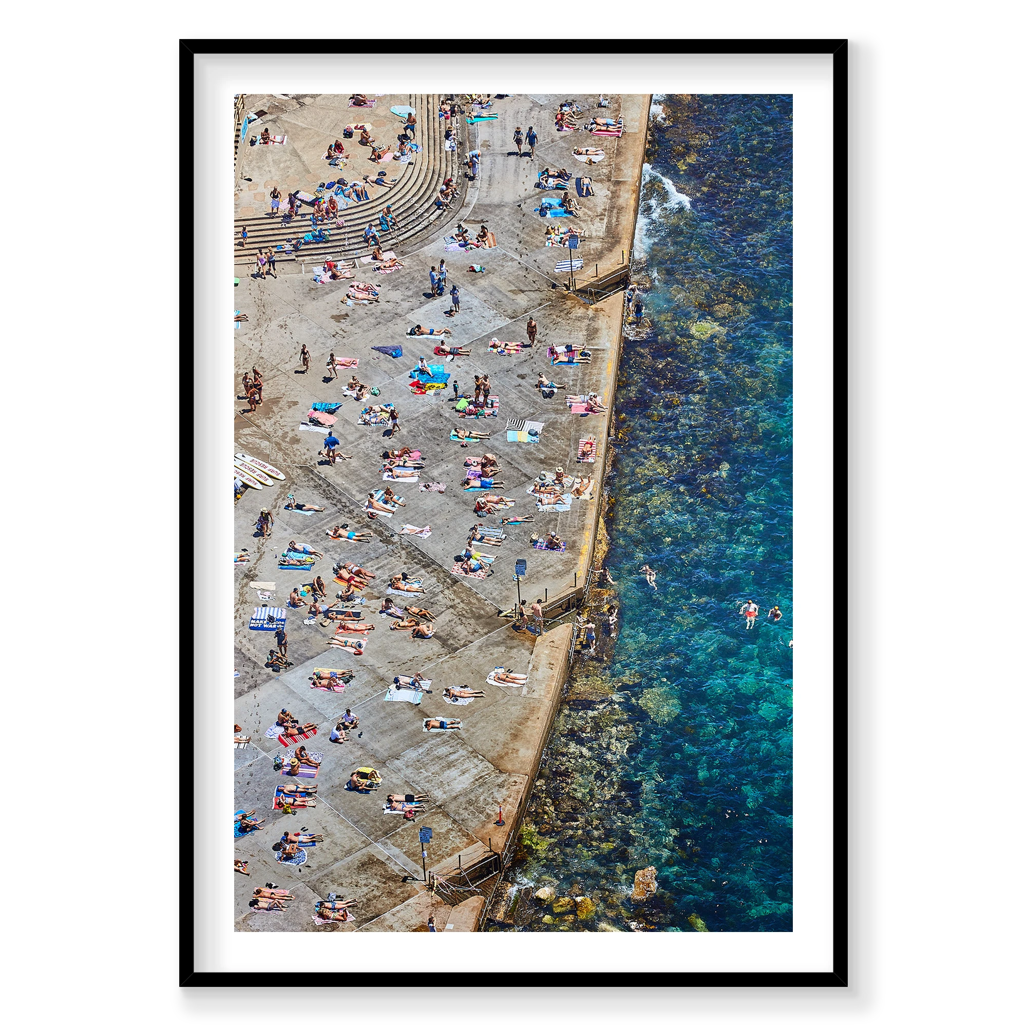 Clovelly Stairs, Portrait Print, black Victorian Ash frame