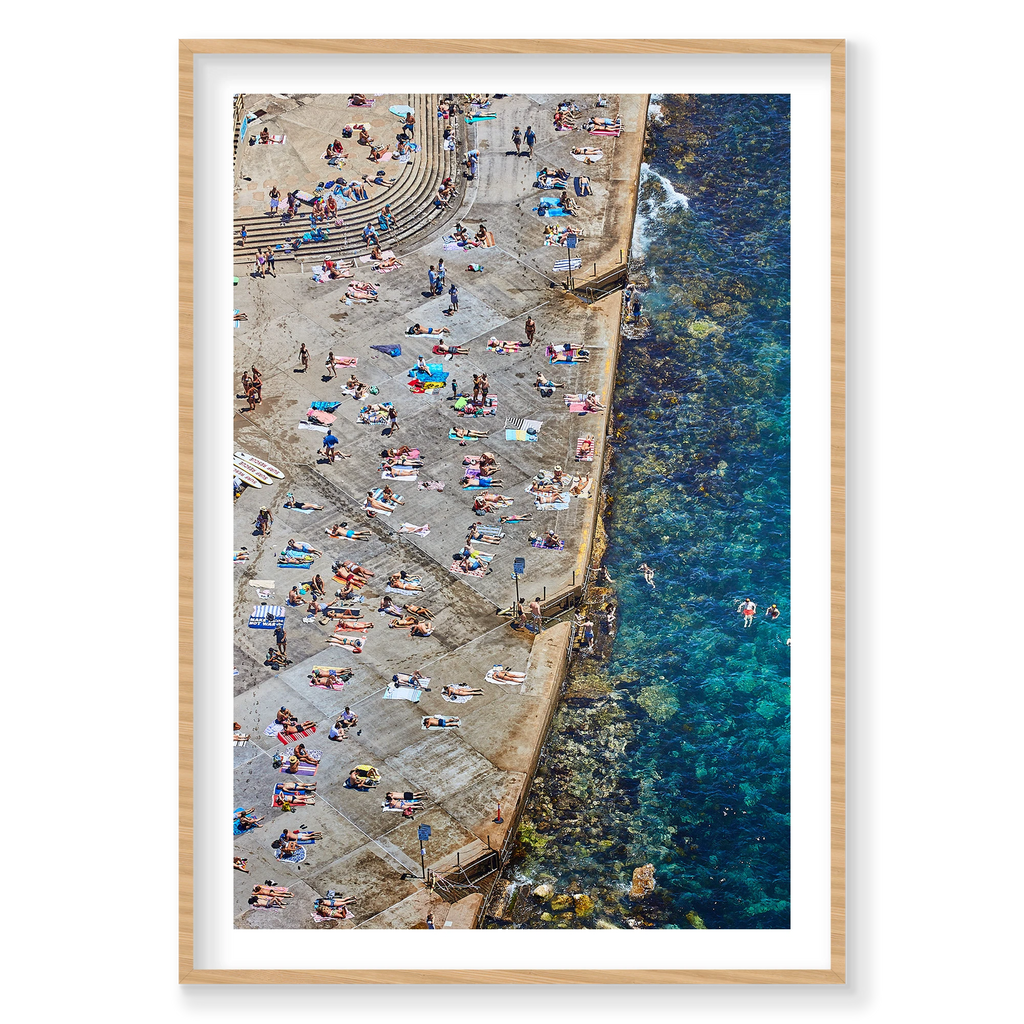 Clovelly Stairs, Portrait Print, natural Victorian Ash frame