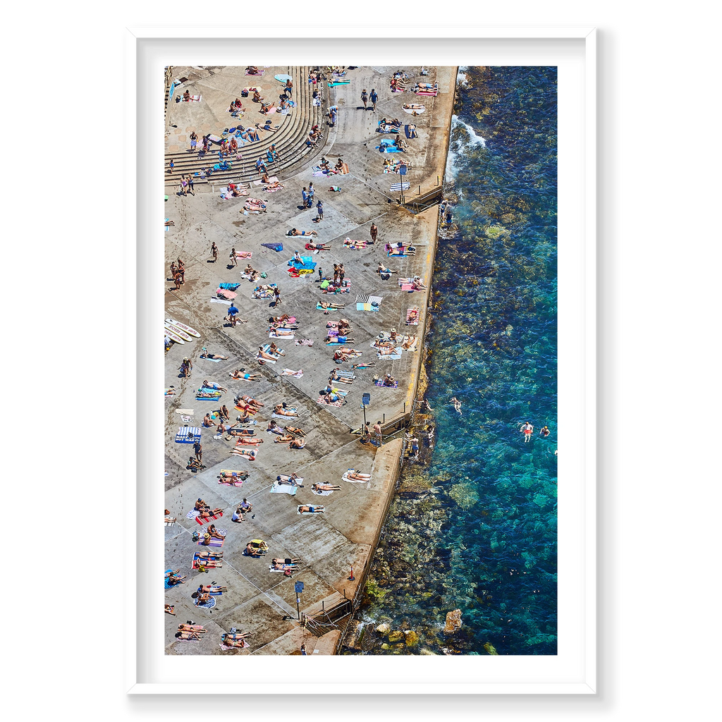 Clovelly Stairs, Portrait Print, white Victorian Ash frame