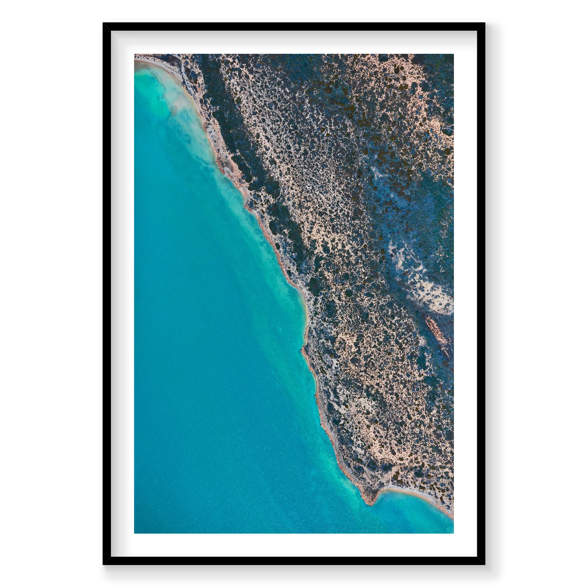 Coastline, Carrarang, Vertical Print, black Victorian Ash frame