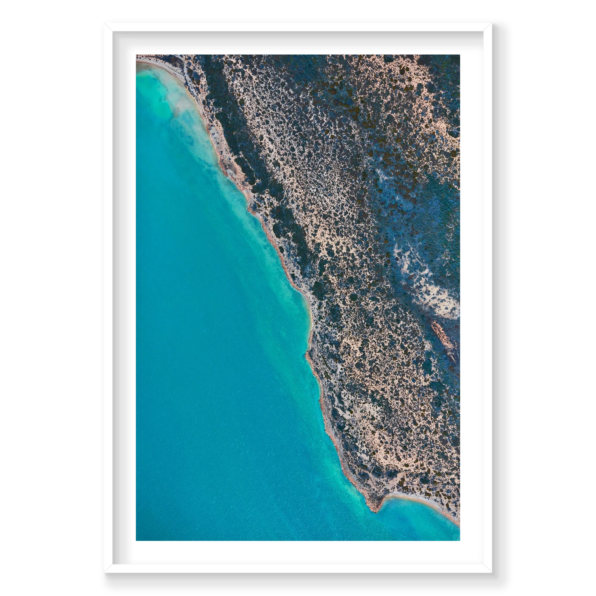 Coastline, Carrarang, Vertical Print, white Victorian Ash frame