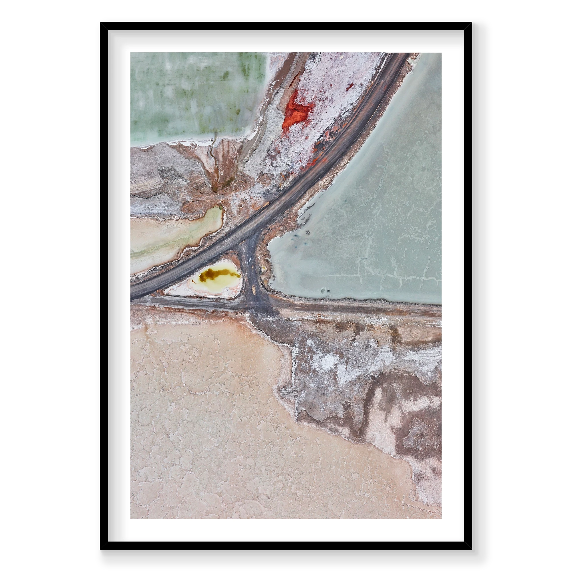 Extraction, Great Salt Lake, Vertical Print, black Victorian Ash frame